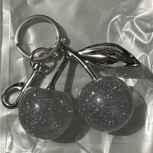 Silver Cherry Keychain